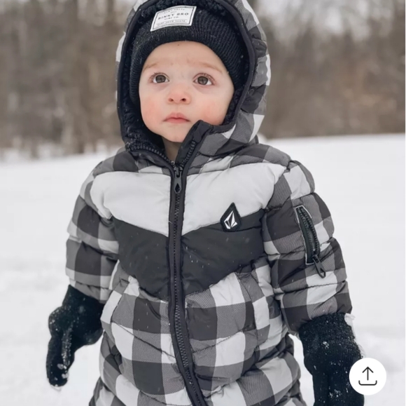VOLCOM Baby NEW Quilted Puffer Fleece Lined Snowsuit - Picture 4 of 13